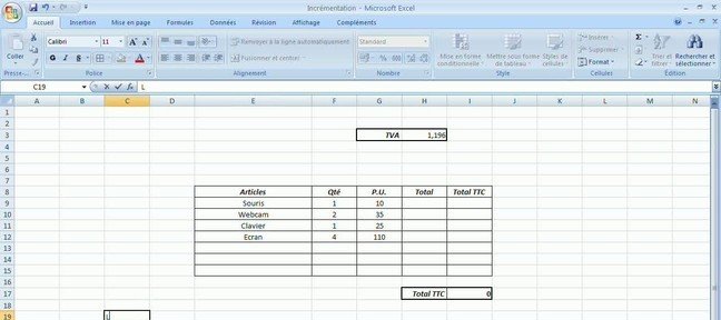 Tuto Incrémentation Excel