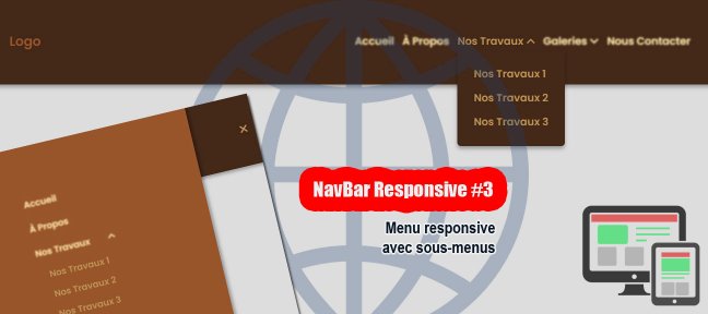 NavBar Responsive #3 : Menu responsive avec sous-menus