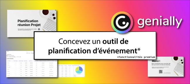 Concevez un outil de planification d'événement avec Genially