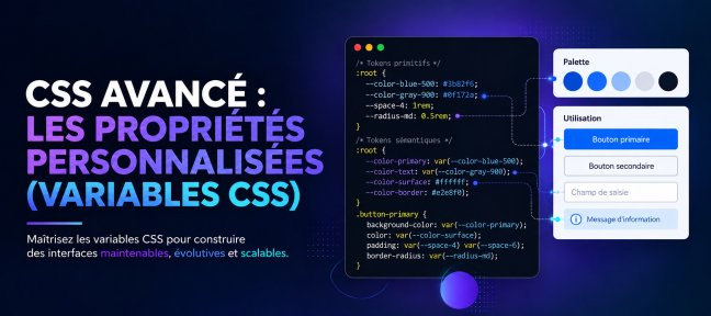 Variables CSS et design tokens : une charte graphique que vous changez en quelques lignes