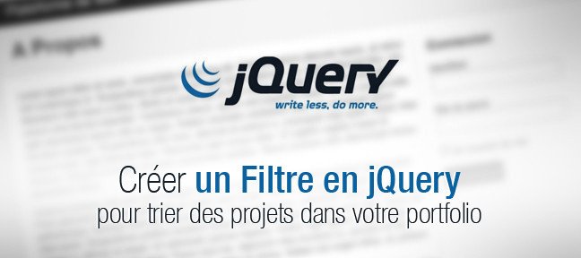 Tuto Créer un filtre pour trier des projets dans votre portfolio jQuery