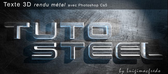 Tuto Texte 3D rendu métal Photoshop