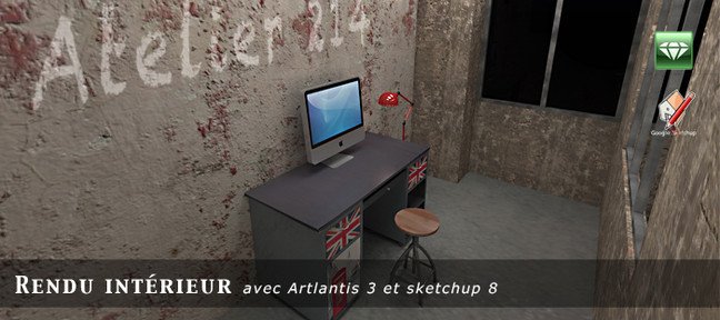 Rendu intérieur avec Sketchup 8 et Artlantis Studio 3