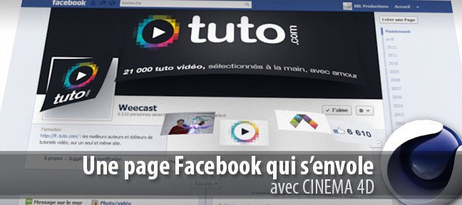 Tuto Une page Facebook qui s'envole Cinema 4D