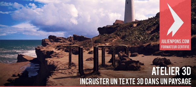 Tuto Atelier 3D : incruster un texte 3D dans un paysage Photoshop