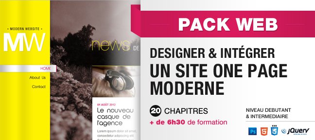 Tuto PACK WEB : Designez et Intégrez un site onepage Photoshop