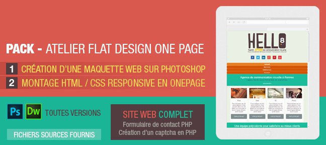 Tuto Pack : créer votre site Internet OnePage et Responsive de A à Z Photoshop