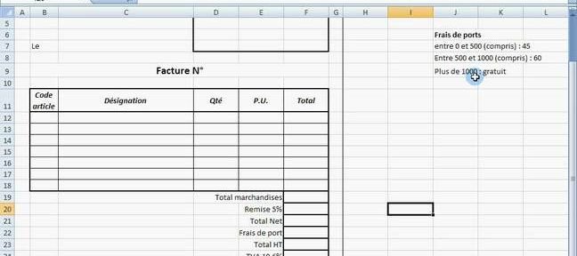 Facture, recherchev, automatisation sous Excel 2007