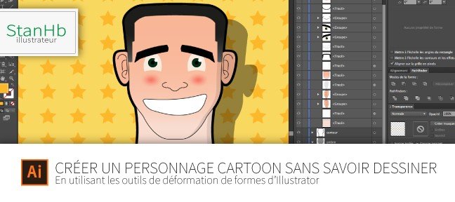 Tuto Créer un personnage Cartoon sans savoir dessiner Illustrator