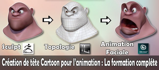 Création d'une tête cartoon pour l'animation : formation complète