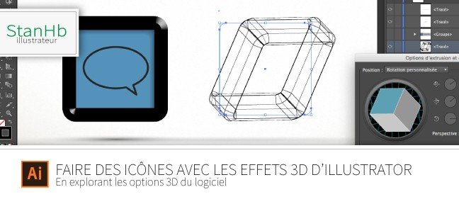 Faire des icônes avec les effets 3D d'illustrator