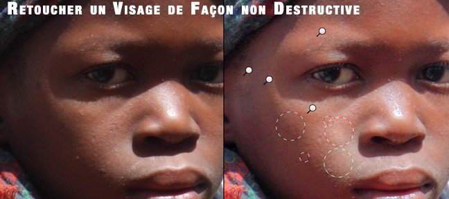 Tuto Retoucher les imperfections d'un visage ou de la peau de manière non destructive sans selection ni nouveaux calques Photoshop
