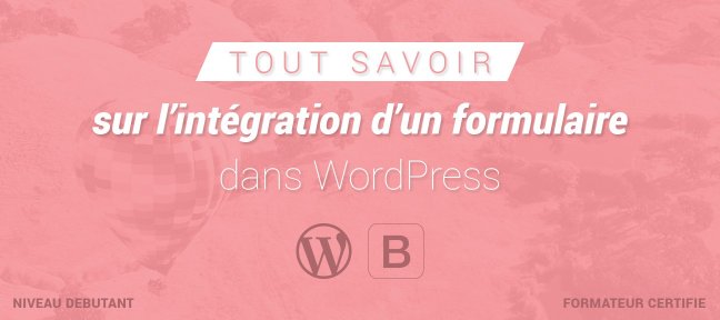 Tuto Tout savoir sur l'intégration d'un formulaire dans WordPress WordPress