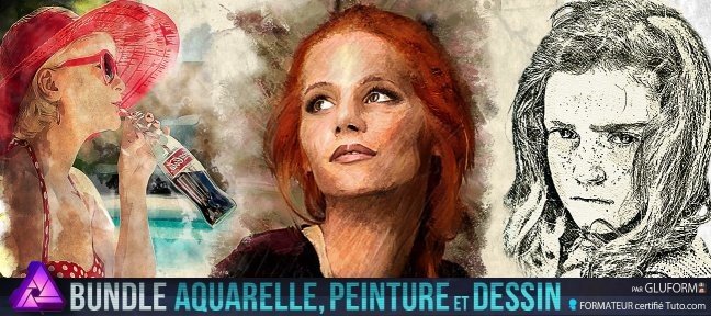 Bundle artistique Affinity Photo : Aquarelle, peinture relief et Dessin